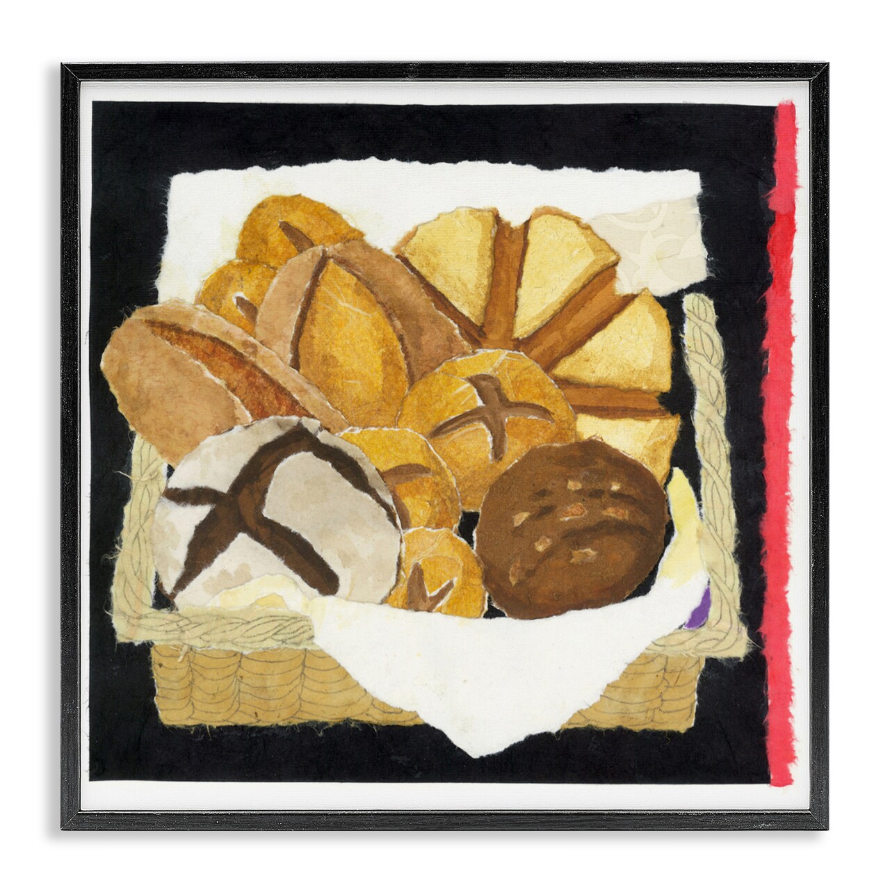 Stupell Industries Bread Box and Stripe Framed Giclee, design by Nancy Overton